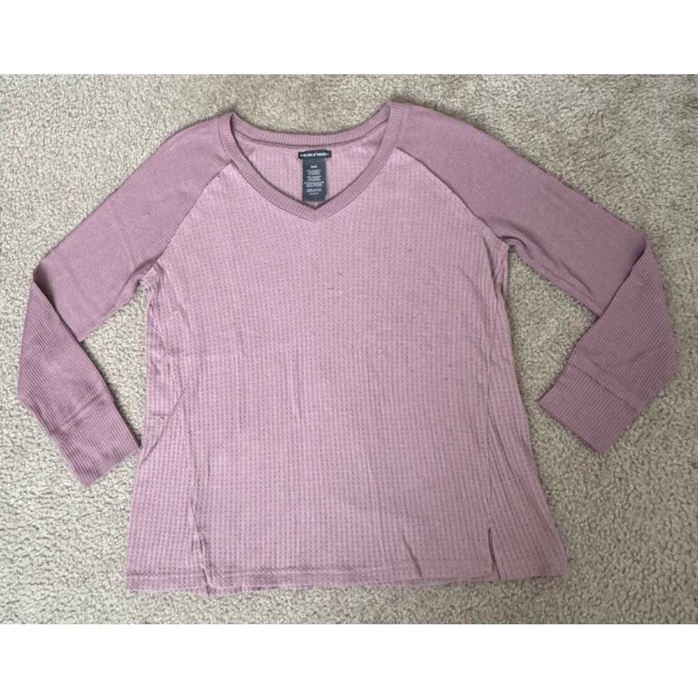 Chelsea & Theodore Large Waffle Knit Stretchy Raglan Sleeve Sweater Soft